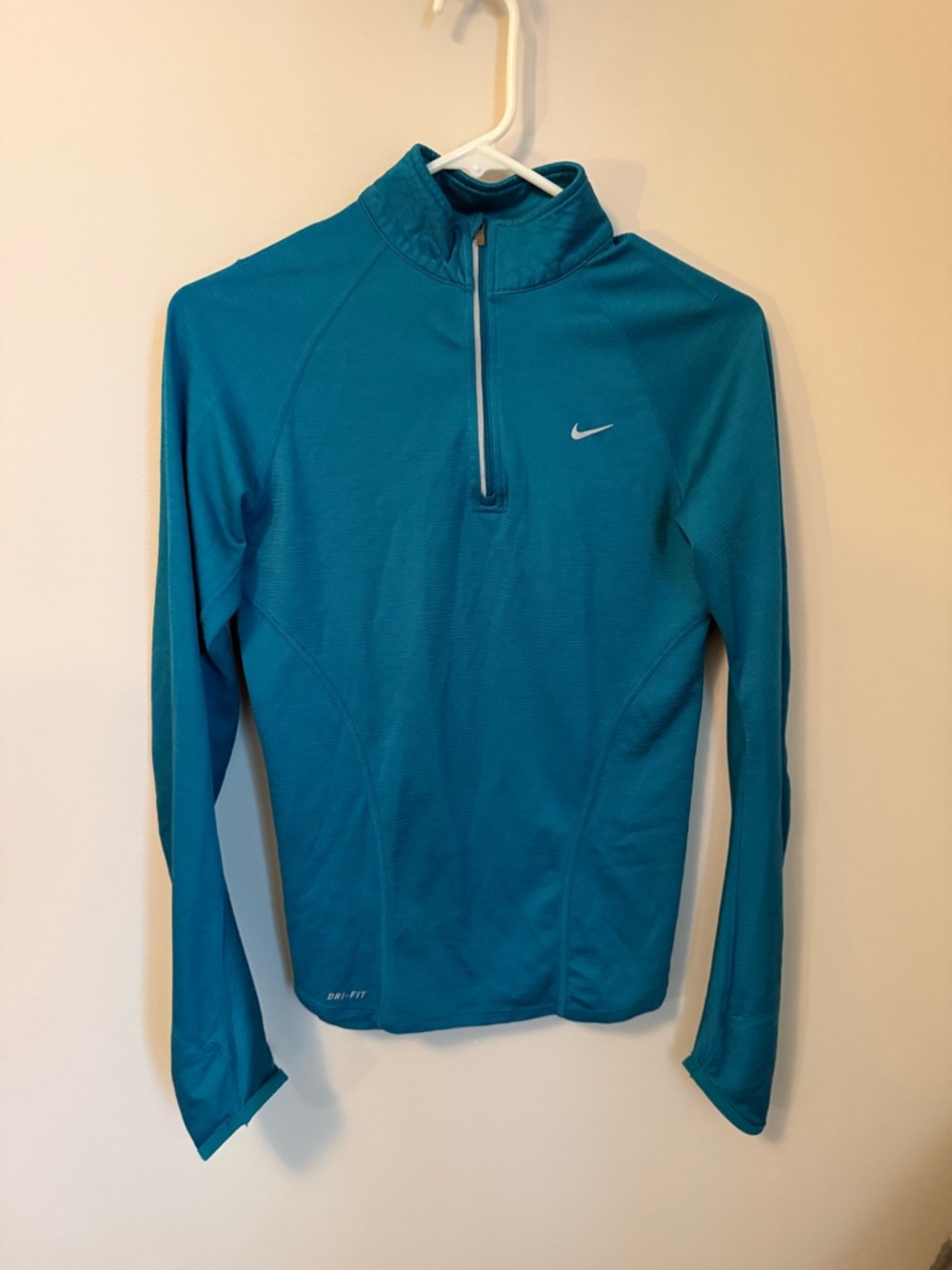 Nike Teal Wool quarter-zip Athletic Top